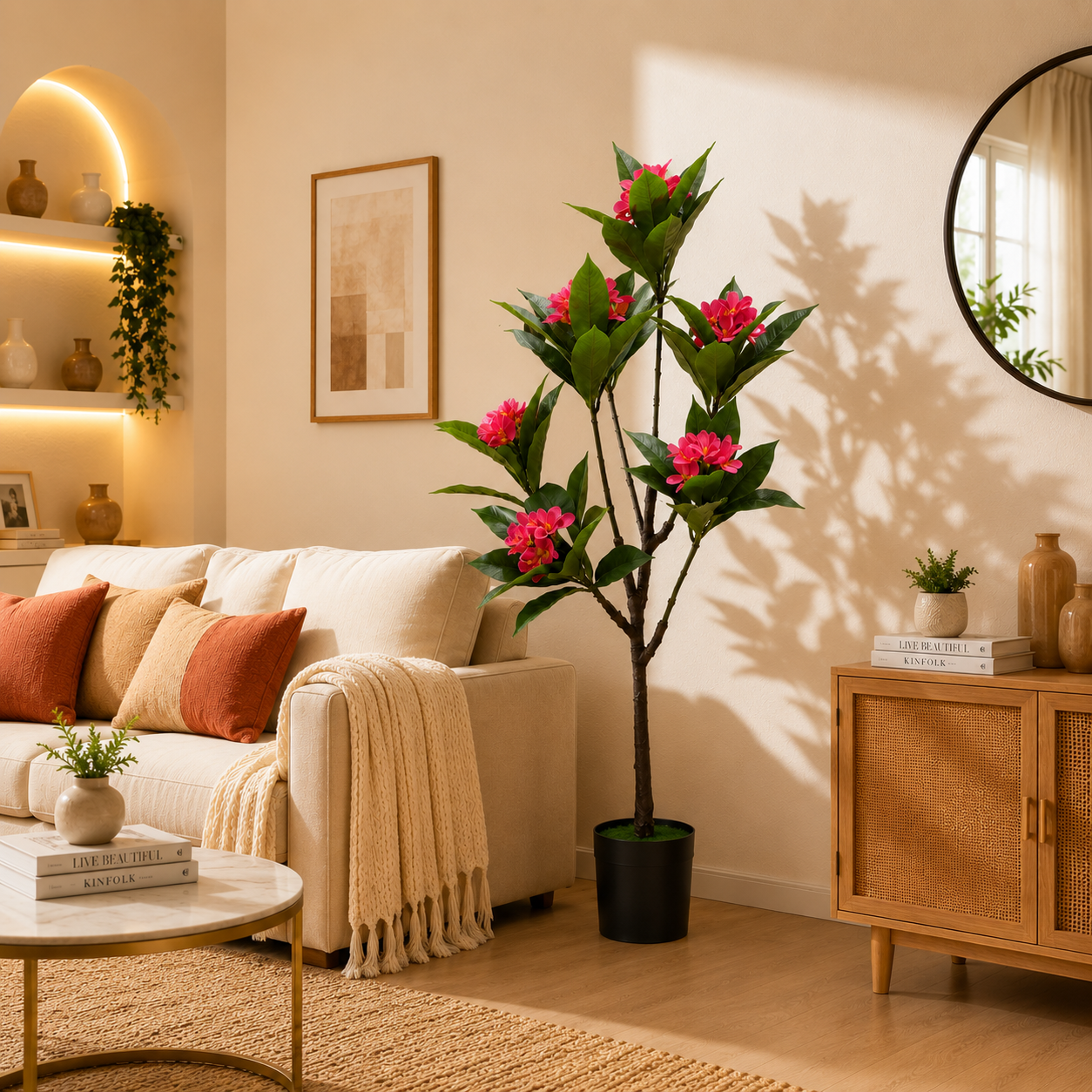 Artificial Red Frangipani Tree — 1.65m (5.4 ft)