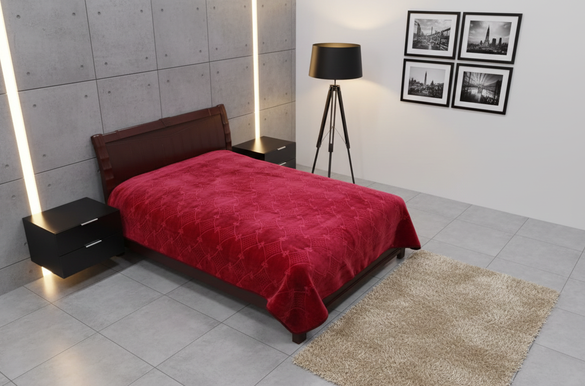 Rayyan Blanket (Burgundy )